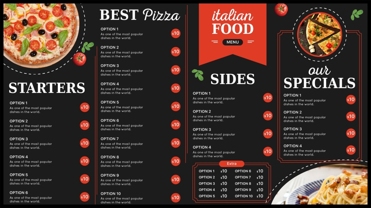 Pizza Menu Boards | Lira Screen